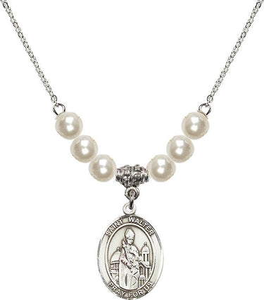 Saint Walter of Pontnoise Crystal Necklace | 3/4 inch | 6mm Beads | N31-8285