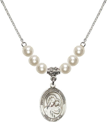 Collar de Cristal Nuestra Señora del Buen Consejo | 1,9 cm | Cuentas de 6 mm | N31-8287