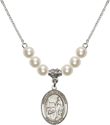 Collar de Cristal Nuestra Señora de Lourdes | 1.9 cm | Cuentas de 6 mm | N31-8288