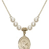 Our Lady of Mercy Crystal Necklace | 3/4 inch | 6mm Beads   14kt Gold Filled