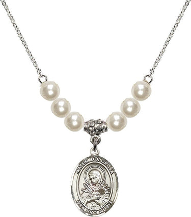 Mater Dolorosa Crystal Necklace | 3/4 inch | 6mm Beads | N31-8290