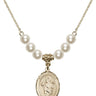 Saint Aedan of Ferns Crystal Necklace | 3/4 inch | 6mm Beads   14kt Gold Filled