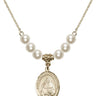 Saint Marie Magdalen Postel Crystal Necklace | 3/4 inch | 6mm Beads   14kt Gold Filled