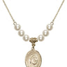 Saint Teresa of Calcutta Crystal Necklace | 3/4 inch | 6mm Beads   14kt Gold Filled