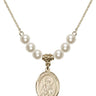 Saint Athanasius Crystal Necklace | 3/4 inch | 6mm Beads   14kt Gold Filled