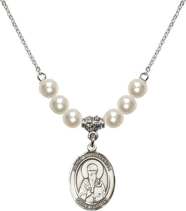 Saint Athanasius Crystal Necklace | 3/4 inch | 6mm Beads | N31-8296