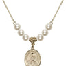 Saint Lidwina of Schiedam Crystal Necklace | 3/4 inch | 6mm Beads   14kt Gold Filled