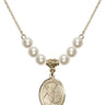 Saint Fiacre Crystal Necklace | 3/4 inch | 6mm Beads   14kt Gold Filled