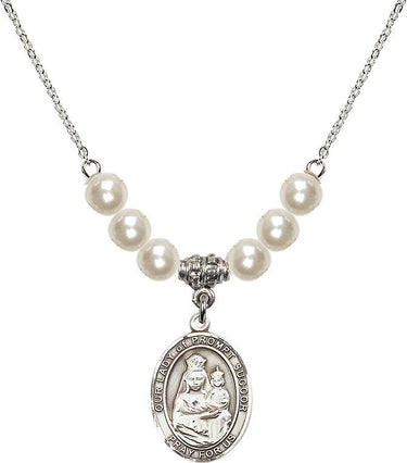 Collar de cristal de Nuestra Señora del Pronto Socorro | 3/4 pulgada | Cuentas de 6 mm | N31-8299