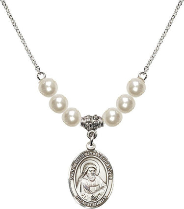 Saint Bede the Venerable Crystal Necklace | 3/4 inch | 6mm Beads | N31-8302