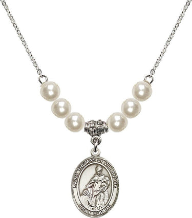 Saint Thomas of Villanova Crystal Necklace | 3/4 inch | 6mm Beads | N31-8304
