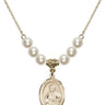 Saint Pius X Crystal Necklace | 3/4 inch | 6mm Beads   14kt Gold Filled