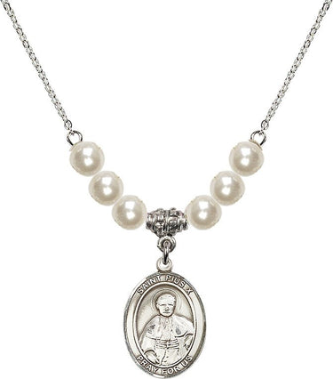 Saint Pius X X Crystal Necklace | 3/4 inch | 6mm Beads | N31-8305