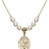 Saint Meinrad of Einsiedeln Crystal Necklace | 3/4 inch | 6mm Beads   14kt Gold Filled