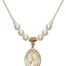 Saint Finnian of Clonard Crystal Necklace | 3/4 inch | 6mm Beads   14kt Gold Filled