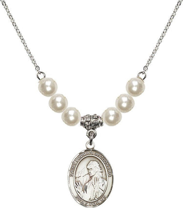 Saint Finnian of Clonard Crystal Necklace | 3/4 inch | 6mm Beads