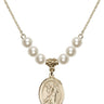 Saint Roch Crystal Necklace | 3/4 inch | 6mm Beads   14kt Gold Filled