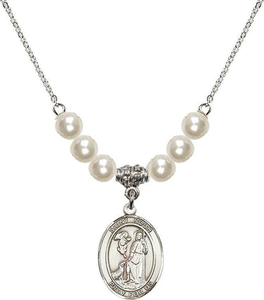 Saint Roch Crystal Necklace | 3/4 inch | 6mm Beads