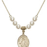 Saint Anthony of Egypt Crystal Necklace | 3/4 inch | 6mm Beads   14kt Gold Filled