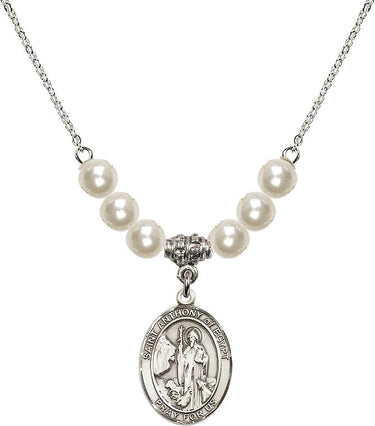 Saint Anthony of Egypt Crystal Necklace | 3/4 inch | 6mm Beads