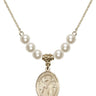 Saint Columbanus Crystal Necklace | 3/4 inch | 6mm Beads   14kt Gold Filled