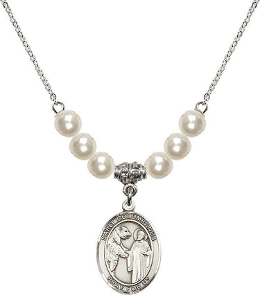 Saint Columbanus Crystal Necklace | 3/4 inch | 6mm Beads
