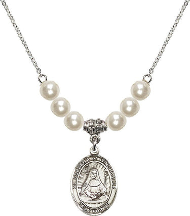 Saint Edburga of Winchester Crystal Necklace | 3/4 inch | 6mm Beads