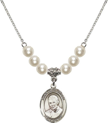 Saint Luigi Orione Crystal Necklace | 3/4 inch | 6mm Beads