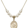 Saint Arnold Janssen Crystal Necklace | 3/4 inch | 6mm Beads   14kt Gold Filled