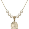 Saint Joseph Freinademetz Crystal Necklace | 3/4 inch | 6mm Beads   14kt Gold Filled