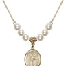Saint Matthias the Apostle Crystal Necklace | 3/4 inch | 6mm Beads   14kt Gold Filled