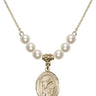 Saint Kenneth Crystal Necklace | 3/4 inch | 6mm Beads   14kt Gold Filled