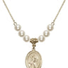 Saint Edmund Campion Crystal Necklace | 3/4 inch | 6mm Beads   14kt Gold Filled