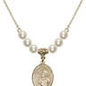 Saint Rene Goupil Crystal Necklace | 3/4 inch | 6mm Beads   14kt Gold Filled