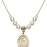 Immaculate Heart of Mary Crystal Necklace | 3/4 inch | 6mm Beads   14kt Gold Filled