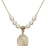 Saint Rafta Crystal Necklace | 3/4 inch | 6mm Beads   14kt Gold Filled