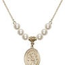 Saint Felicity Crystal Necklace | 3/4 inch | 6mm Beads   14kt Gold Filled