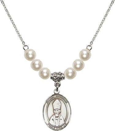 Saint Anselm of Canterbury Crystal Necklace | 3/4 inch | 6mm Beads | N31-8342