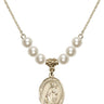 Saint Catherine of Alexandria Crystal Necklace | 3/4 inch | 6mm Beads   14kt Gold Filled