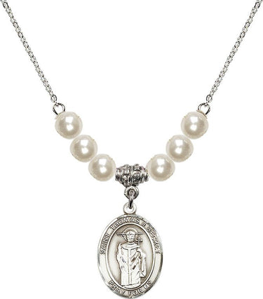 Saint Thomas A Becket Crystal Necklace | 3/4 inch | 6mm Beads | N31-8344