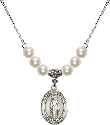 Virgin of the Globe Crystal Necklace | 3/4 inch | 6mm Beads | N31-8345