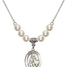 Saint Giles Crystal Necklace | 3/4 inch | 6mm Beads   Sterling Silver