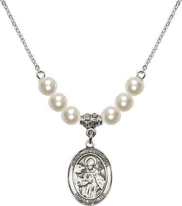 Saint Januarius Crystal Necklace | 3/4 inch | 6mm Beads | N31-8351