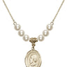 Pope Saint Eugene I Crystal Necklace | 3/4 inch | 6mm Beads   14kt Gold Filled