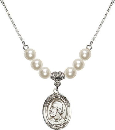 Pope Saint Eugene I Crystal Necklace | 3/4 inch | 6mm Beads | N31-8352