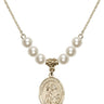 Saint Adrian of Nicomedia Crystal Necklace | 3/4 inch | 6mm Beads   14kt Gold Filled