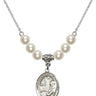 Saint Catherine of Bologna Crystal Necklace | 3/4 inch | 6mm Beads   Sterling Silver