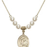 Saint Dunstan Crystal Necklace | 3/4 inch | 6mm Beads   14kt Gold Filled