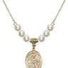 Saint Eustachius Crystal Necklace | 3/4 inch | 6mm Beads   14kt Gold Filled