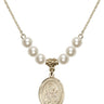 Saint John Chrysostom Crystal Necklace | 3/4 inch | 6mm Beads   14kt Gold Filled